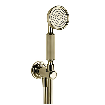 Gessi Venti20 Комплект для душа с ручным душем, шлангом 1500 мм., держателем с подводом воды, цвет: Brass PVD