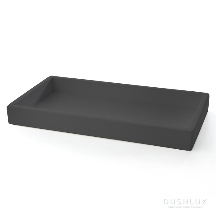 Фото 3SC Mood Black Лоток универсальный, настольный, композит Solid Surface, цвет: чёрный матовый