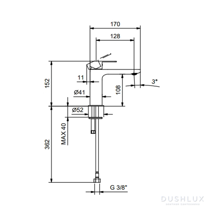 Fantini MYO Смесители для раковины на 1 отв., без донного клапана, цвет ...