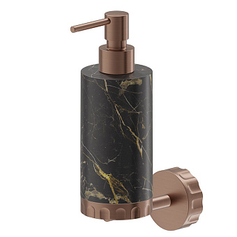 Newform Ionika supreme accessori Дозатор для мыла подвесной, черный мрамор, цвет: PVD brushed copper bronze