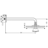 Hansgrohe Raindance S Air Верхний душ 1jet (RainAir), d240 мм, с настенным держателем 390 мм, цвет: хром