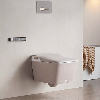 Arrow Glacier Унитаз Smart 41x60см, с функцией биде, подвесной, безободковый, клавиша смыва, цвет: бежевый