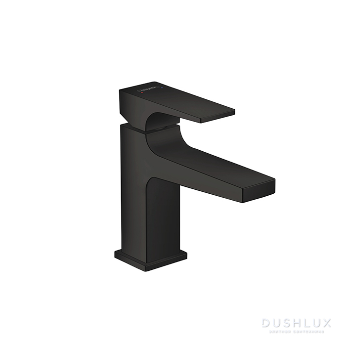 Фото Hansgrohe Metropol Смеситель для раковины 100, на 1 отв, с донным клапаном, излив 127мм, цвет: черный матовый