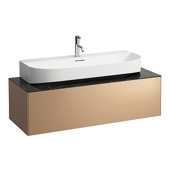 Laufen Sonar Тубма под раковину 117.5х45.5х34см., 1 ящик, 1 отв. в центре, совместим с раковиной-чашей 816347, цвет: медь/черный мрамор