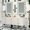 OASIS Murano Светильник настенный 110x100x500 мм., светодиодный, с прозрачными и белыми профилями, фурнитура золото