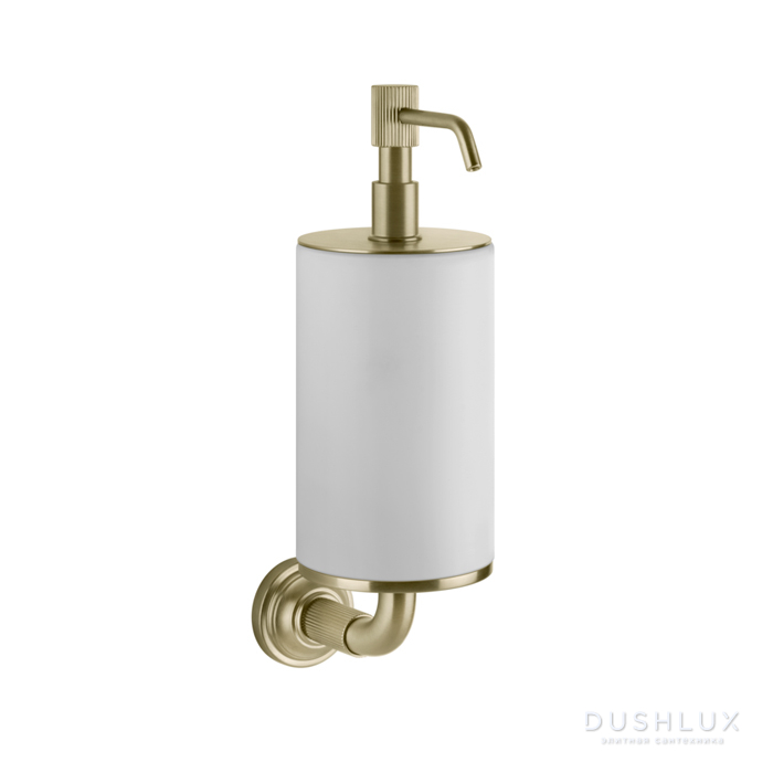 Фото Gessi Venti20 Дозатор для жидкого мыла подвесной, цвет: белый, фурнитура Brushed Brass PVD