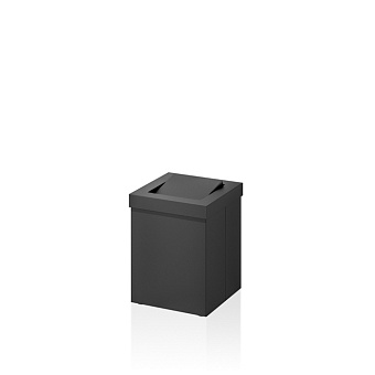 Decor Walther DW 1130 Корзина для бумаги 12x12x15см, с крышкой, цвет: черный матовый
