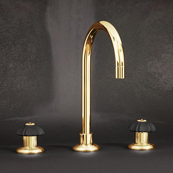 Cristal et Bronze Star Charles X Смеситель для раковины с поворотным изливом, цвет: золото 24 к