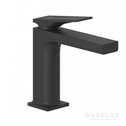 Фото Kludi Decus Смеситель для раковины, 1 отв., с донным клапаном PUSH-OPEN, цвет: черный матовый