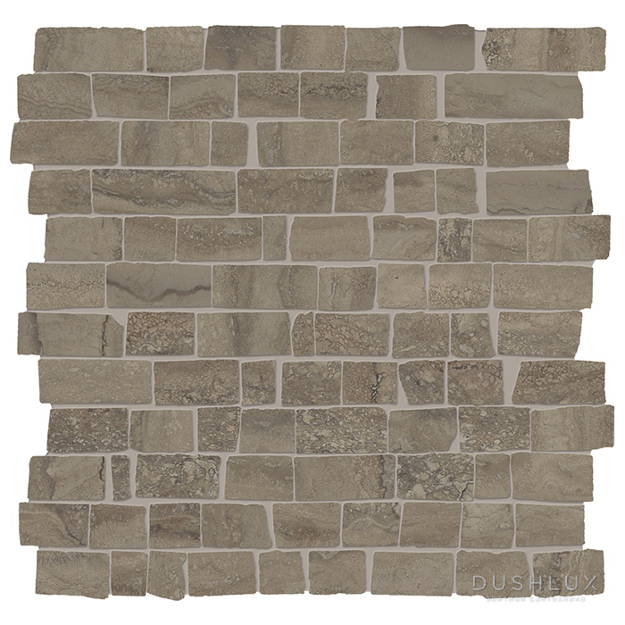 Фото Provenza Unique Travertine Керамогранит 30x30x0.95см, глазурованный, универсальная, цвет: Mosaico Mini Block Vein Cut Chocolate Natural