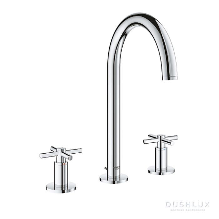 Фото Grohe Atrio Смеситель двухвентильный, на 3 отв., для раковины, цвет: хром