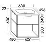 Burgbad Vry Комплект мебели 63x49.6x60cм., подвесной, 1 ящик, 1 полка, с 1 отв., цвет: белый матовый