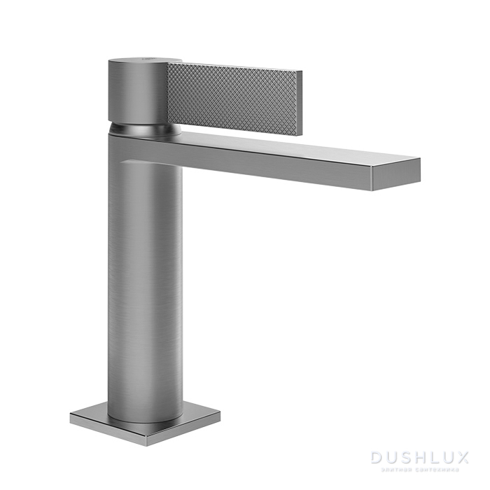 Фото Gessi Inverso Diamantato Смеситель для раковины, 1 отв., с донным клапаном "Stop&Go", цвет: хром