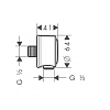 Axor Montreux Шланговое подсоединение (для смесителя скрытого монтажа), цвет: хром