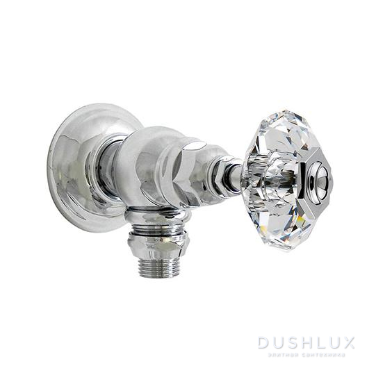 Фото Nicolazzi Teide Crystal Вентиль запорный для стиральной машины 3/4, ручки Crystal handle, цвет: хром