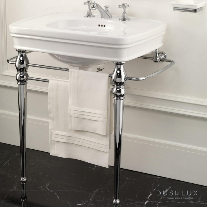 Фото Devon&Devon Rose Консоль напольная 80x57см, с раковиной на 3 отв, цвет: хром