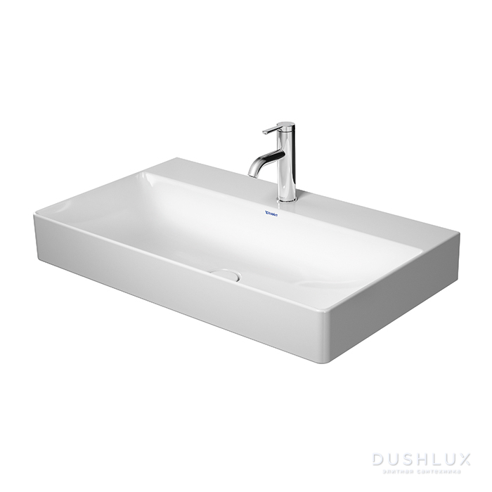 Фото Duravit DuraSquare Раковина накладная 80x47 см, с 1 отв., без перелива, с керамической крышкой, с креплениями, цвет: белый