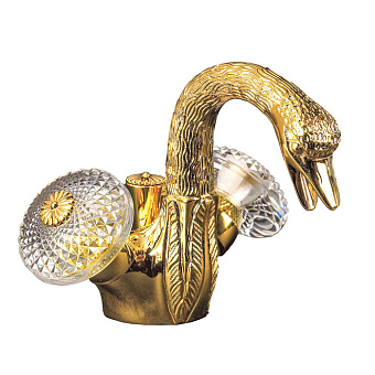 Cristal et Bronze Cygne Ailé Flamant Смеситель для биде на одно отверстие, цвет золото