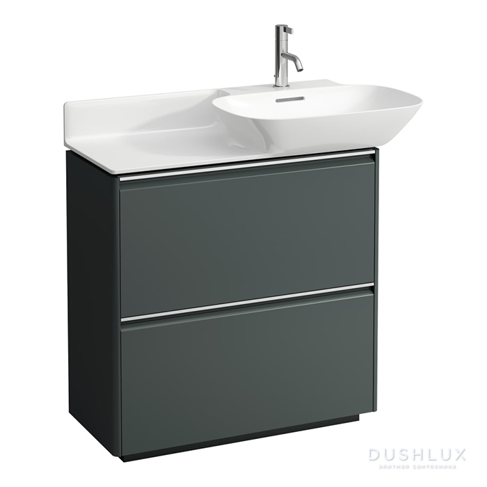 Фото Laufen INO Тумба под раковину 77x35x78см, напольная, 2 ящика, ручки из анодированного алюминия, цвет: интенсивный серый