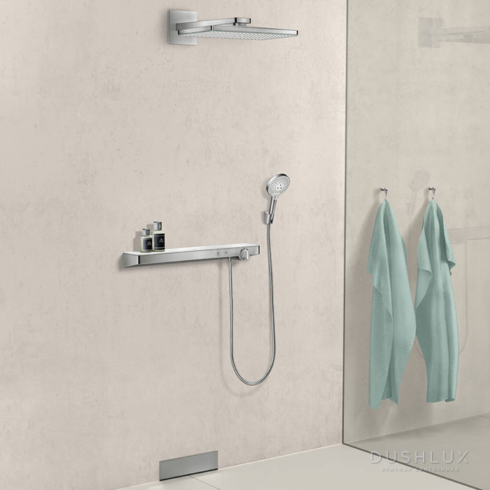 Фото Hansgrohe Rainmaker Select 460 Верхний душ 466x270мм, настенный с держателем, 1jet, цвет: белый/хром