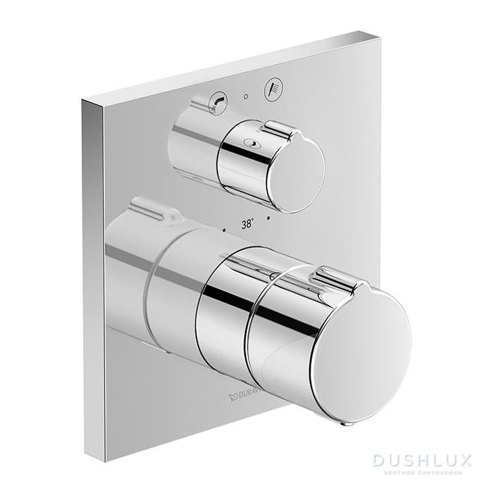Фото Duravit C.1 Смеситель термостатический для ванны, встраиваемый, с запорным переключателем, цвет: хром