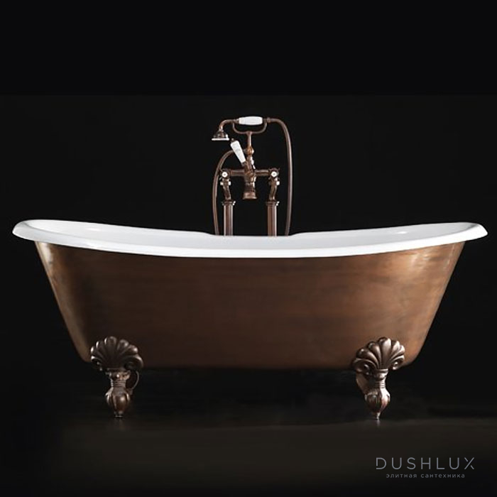 Фото Devon&Devon Admiral Ванна 182x81x72см., чугунная, цвет: cостаренная медь/белый