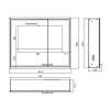 EMCO Prestige2 Зеркальный шкаф 66x81.5см., встраиваемый, LED-подсветка, 2 двери, 2 полки, розетка, левый, без EMCO light system