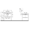Duravit Happy D.2 Plus Консоль напольная с умывальником 77.5х49х85см, с 1 отв под смесит, 1 полка, выпуск и сифон в комплекте, цвет: белый глянцевый/хром