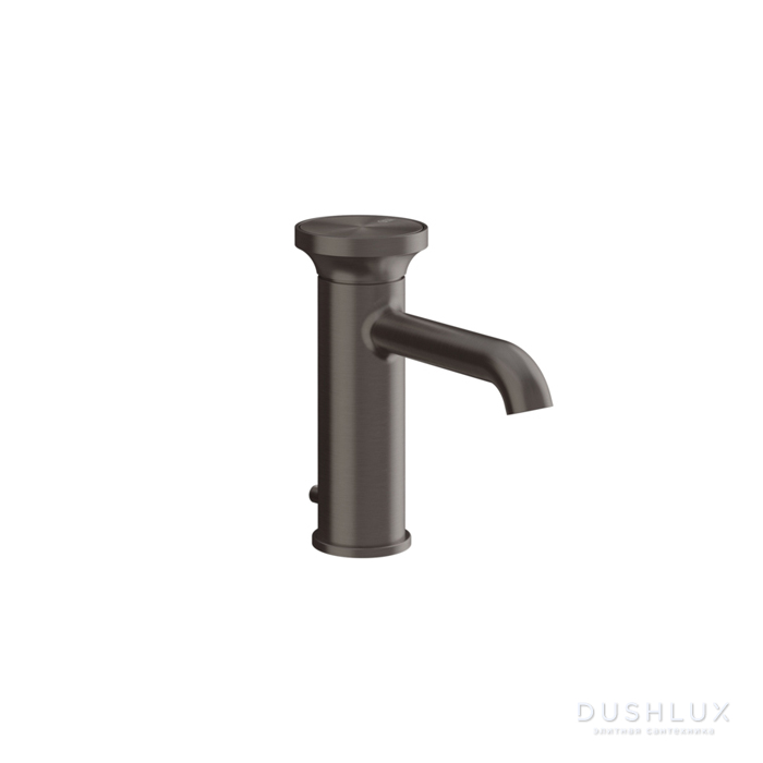 Фото Gessi Origini Смеситель для раковины, на 1 отв., с донным клапаном, с вставкой, цвет: Black Metal Brushed PVD