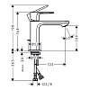 Hansgrohe Rebris E Смеситель для раковины, 1 отв., с донным клапаном, цвет: хром