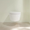 Villeroy&Boch Avento Унитаз 37x31см., подвесной, безободковый, с гориз. выпуском, с сиденьем микролифт, цвет: альпийский белый
