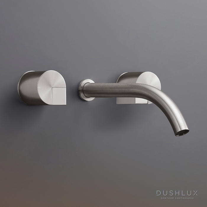 Фото CEA Design DUET Смеситель для раковины, настенный, цвет: нержавеющая сталь
