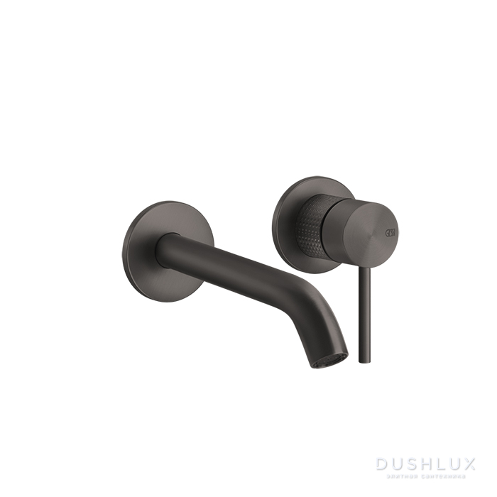 Фото Gessi 316 Встраиваемый смеситель для раковины с изливом 200-170мм, цвет: brushed black metal pvd