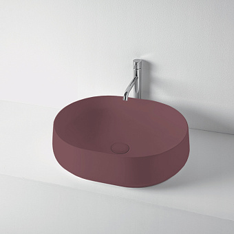 Kerasan F10 Раковина накладная 56x44см, без отв., цвет: бургундский матовый