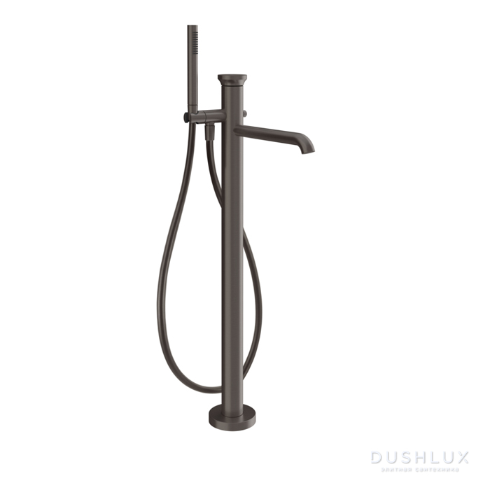 Фото Gessi Origini Смеситель для ванны, напольный, с ручной лейкой, цвет: Black Metal Brushed PVD