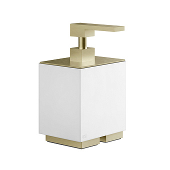 Gessi Inverso Accessories Дозатор для жидкого мыла, настольный, цвет: белый/Brass Brushed PVD