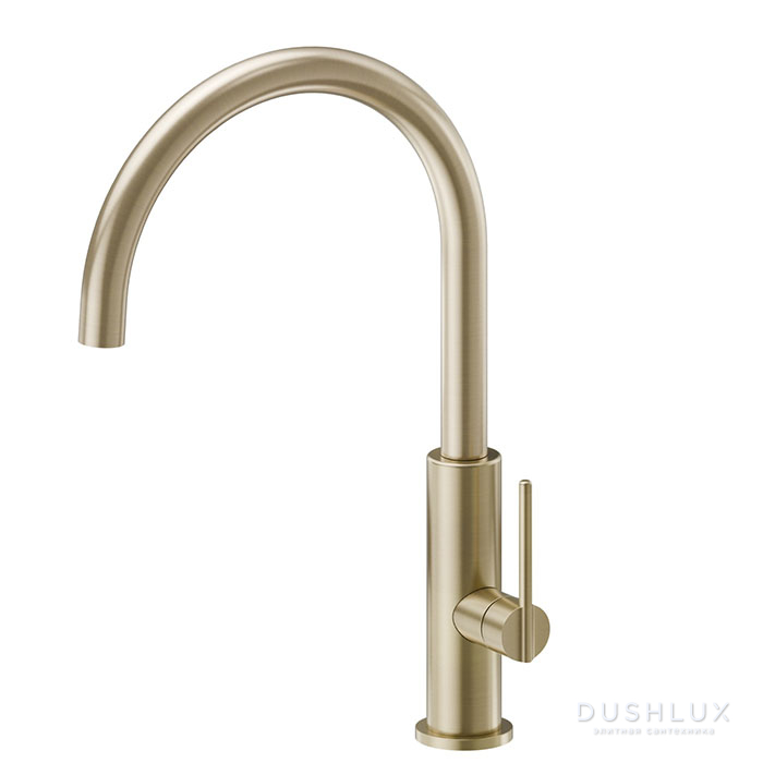 Фото Newform Konbu Смеситель для кухни, на 1 отв., поворотный излив, цвет: brushed copper bronze