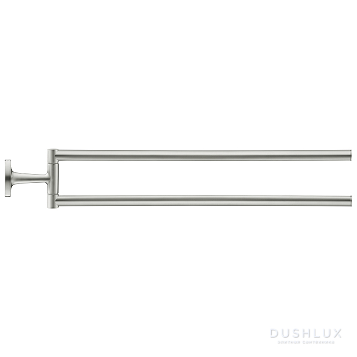 Фото Duravit Starck T Полотенцедержатель 46.5 см, двойной, подвесной, цвет: Stainless steel Brushed