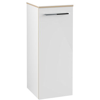 Villeroy & Boch Avento, Шкаф-пенал, подвесной, 1 дверца, 2 стеклянные полки, размер 35x89.2x37см, цвет: белый