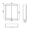 EMCO Prime Зеркальный шкаф 60x70см., с подсветкой, навесной, 2 двери, 2 полки, розетка, цвет: белый