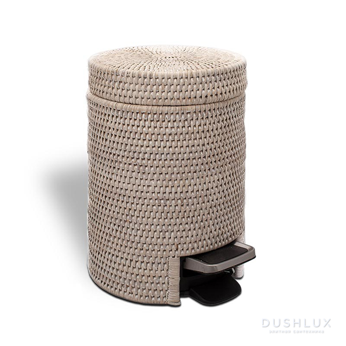 Фото Decor Walther Basket Ведро для мусора 27.5x18.5x23см., напольное, с педалью, цвет: ротанг светлый