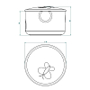 THG CAPUCINE VERT DECOR PLATINE Баночка для таблеток керамическая, круглая ø55 мм., настольная, декор платина/зеленый, цвет: белый