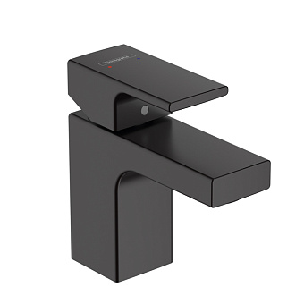 Hansgrohe Vernis Shape Смеситель для раковины 70, на 1 отв, с донным клапаном, излив 89мм, h71мм, цвет: матовый черный