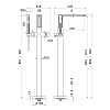 Newform Ionika allure bagno Смеситель для ванны, напольный, прогрессивный, с ручным душем, белый мрамор, цвет: PVD glossy gold