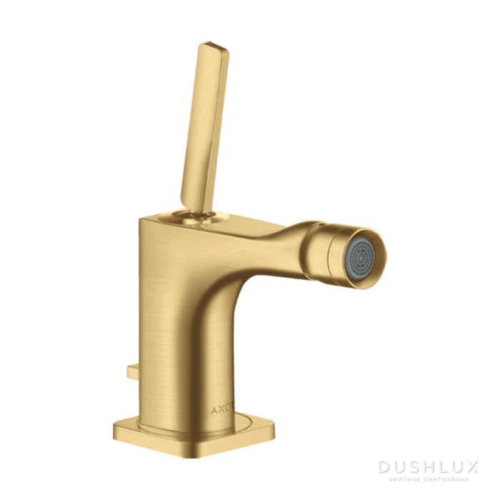 Фото Hansgrohe Citterio Смеситель для биде, 1 отв., с донным клапаном, цвет: шлифованное золото