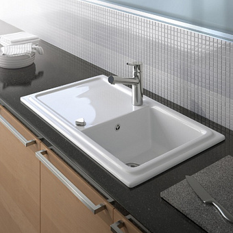 Duravit Cassia Кухонная мойка 86x51см., 1 отв., встраиваемая, цвет: белый