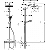 Hansgrohe Crometta S Душевая система Showerpipe: верх.душ 240 1jet, ручн.душ, шланг, смеситель для душа, EcoSmart, цвет: хром
