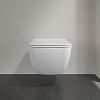 Villeroy&Boch Venticello Унитаз 33x37.5см., подвесной, безободковый, с гориз. выпуском, с сиденьем микролифт, цвет: альпийский белый