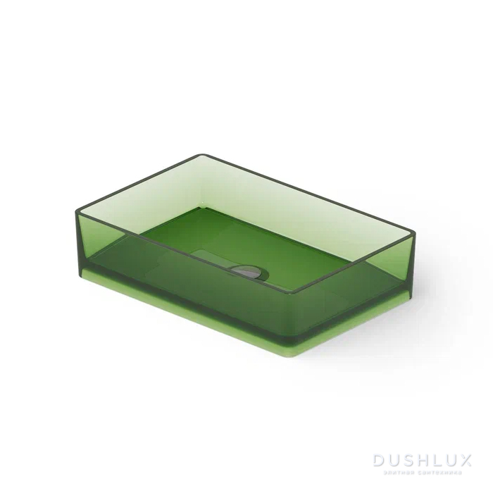 Фото Dea Design Washbasins Раковина 60x40x14.5см., накладная, без отв., Glasstech, прозрачная смола, цвет: Emerald R3