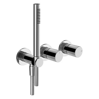 Gessi Habito Intreccio Смеситель для душа, настенный, с переключателем на 2 положения, с ручным душем, цвет: хром